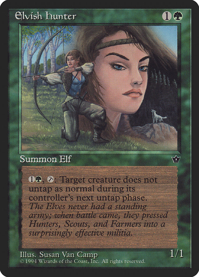 Elvish Hunter (Susan Van Camp) [Fallen Empires] | Card Merchant Takapuna