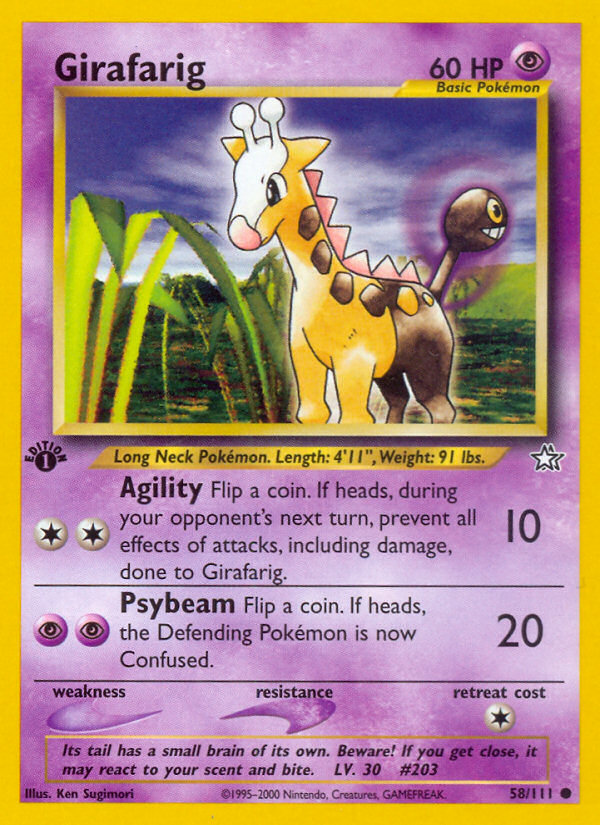 Girafarig (58/111) [Neo Genesis 1st Edition] | Card Merchant Takapuna