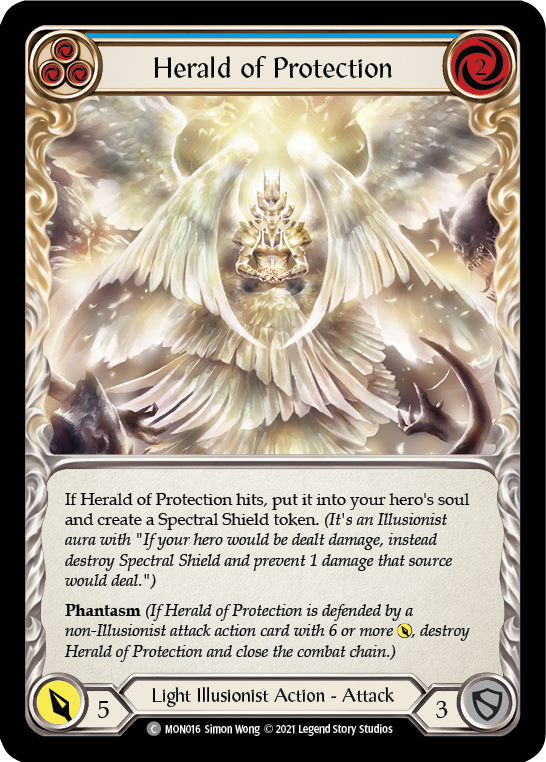 Herald of Protection (Blue) [MON016] (Monarch)  1st Edition Normal | Card Merchant Takapuna