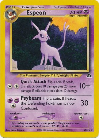 Espeon (20/75) [Neo Discovery Unlimited] | Card Merchant Takapuna