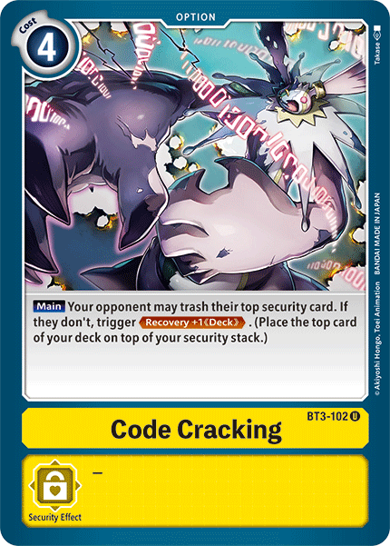 Code Cracking [BT3-102] [Release Special Booster Ver.1.5] | Card Merchant Takapuna