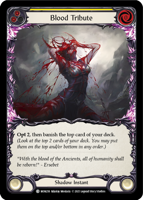 Blood Tribute (Yellow) [MON216] (Monarch)  1st Edition Normal | Card Merchant Takapuna