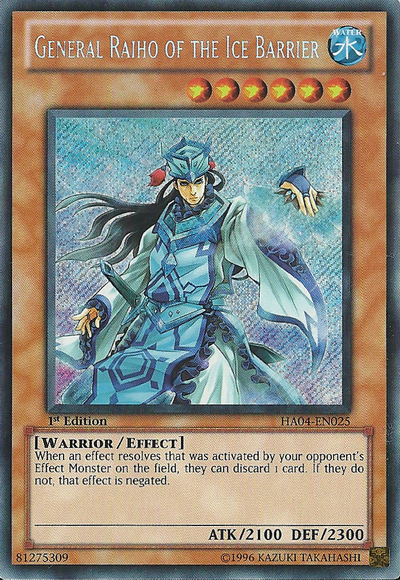 General Raiho of the Ice Barrier [HA04-EN025] Secret Rare | Card Merchant Takapuna