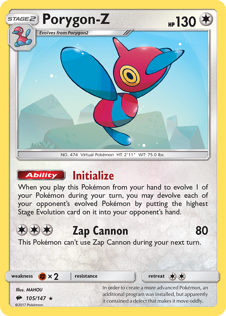 Porygon-Z (105/147) [Sun & Moon: Burning Shadows] | Card Merchant Takapuna