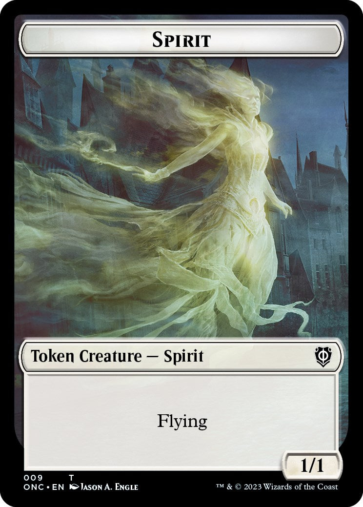 Human // Spirit Double-Sided Token [Phyrexia: All Will Be One Commander Tokens] | Card Merchant Takapuna