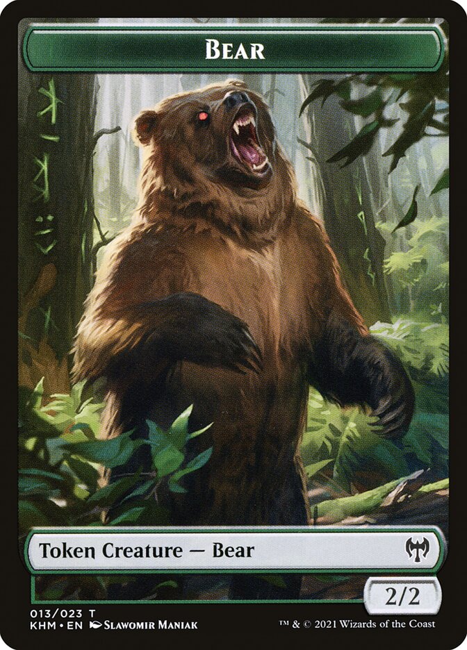 Elf Warrior // Bear Double-Sided Token [Kaldheim Tokens] | Card Merchant Takapuna