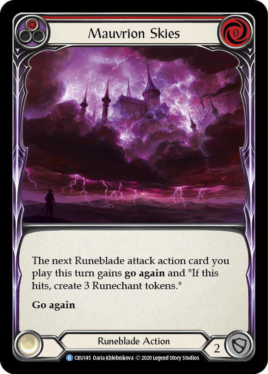 Mauvrion Skies (Red) [CRU145] (Crucible of War)  1st Edition Rainbow Foil | Card Merchant Takapuna