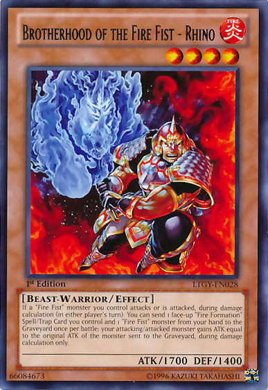 Brotherhood of the Fire Fist - Rhino [LTGY-EN028] Rare | Card Merchant Takapuna