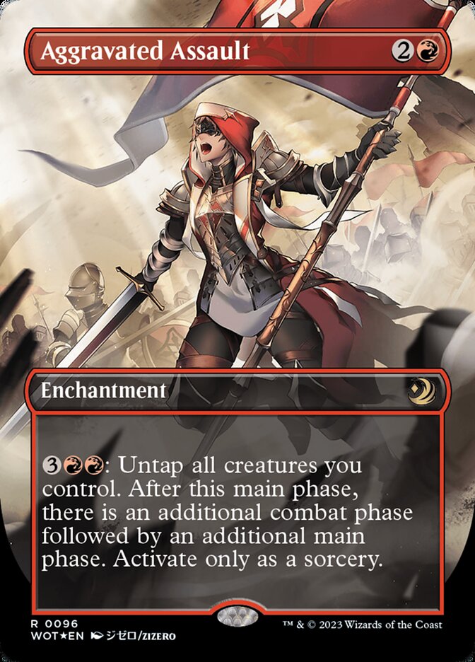 Aggravated Assault (Anime Borderless) (Confetti Foil) [Wilds of Eldraine: Enchanting Tales] | Card Merchant Takapuna