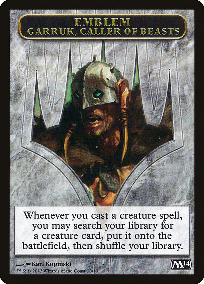 Garruk, Caller of Beasts Emblem [Magic 2014 Tokens] | Card Merchant Takapuna