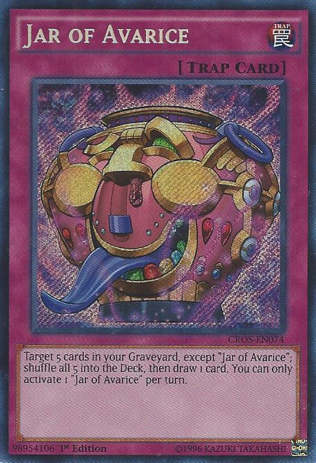 Jar of Avarice [CROS-EN074] Secret Rare | Card Merchant Takapuna