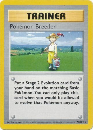 Pokemon Breeder (76/102) [Base Set Shadowless Unlimited] | Card Merchant Takapuna