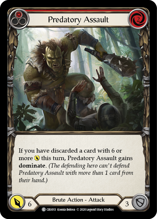 Predatory Assault (Red) [CRU013] (Crucible of War)  1st Edition Normal | Card Merchant Takapuna