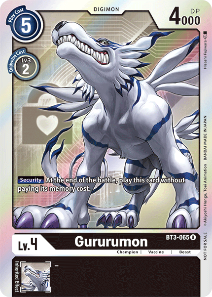 Gururumon [BT3-065] (Buy-A-Box Promo) [Release Special Booster Ver.1.5 Promos] | Card Merchant Takapuna