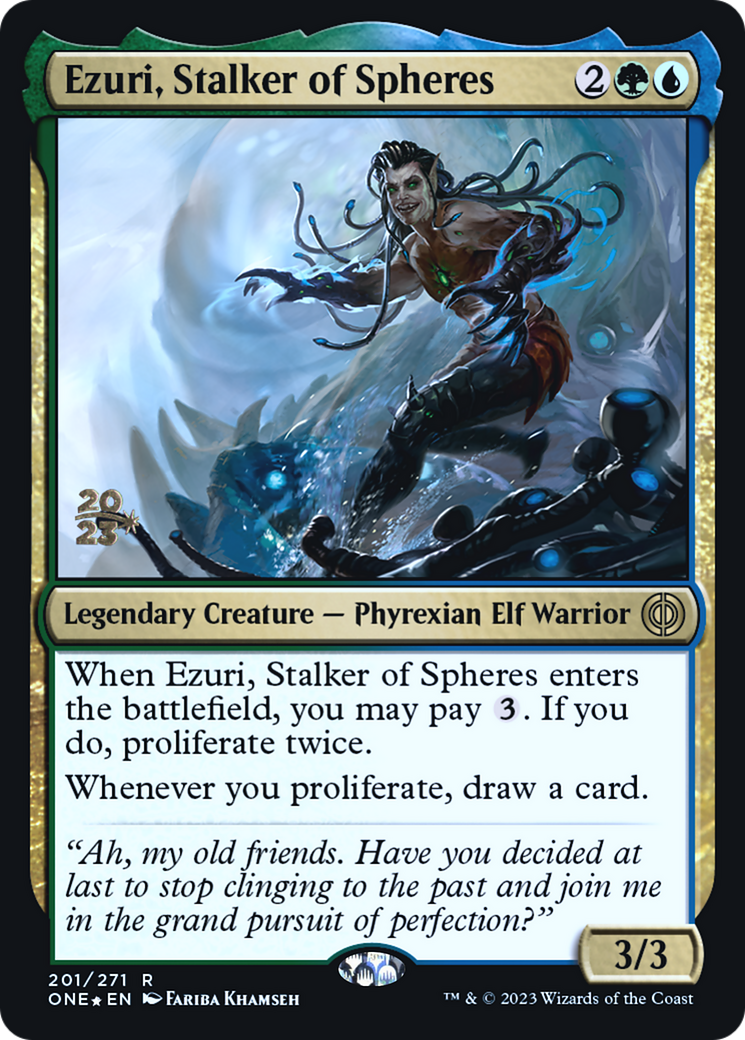 Ezuri, Stalker of Spheres [Phyrexia: All Will Be One Prerelease Promos] | Card Merchant Takapuna