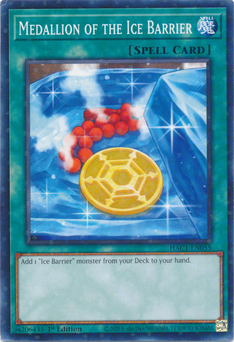 Medallion of the Ice Barrier (Duel Terminal) [HAC1-EN055] Parallel Rare | Card Merchant Takapuna