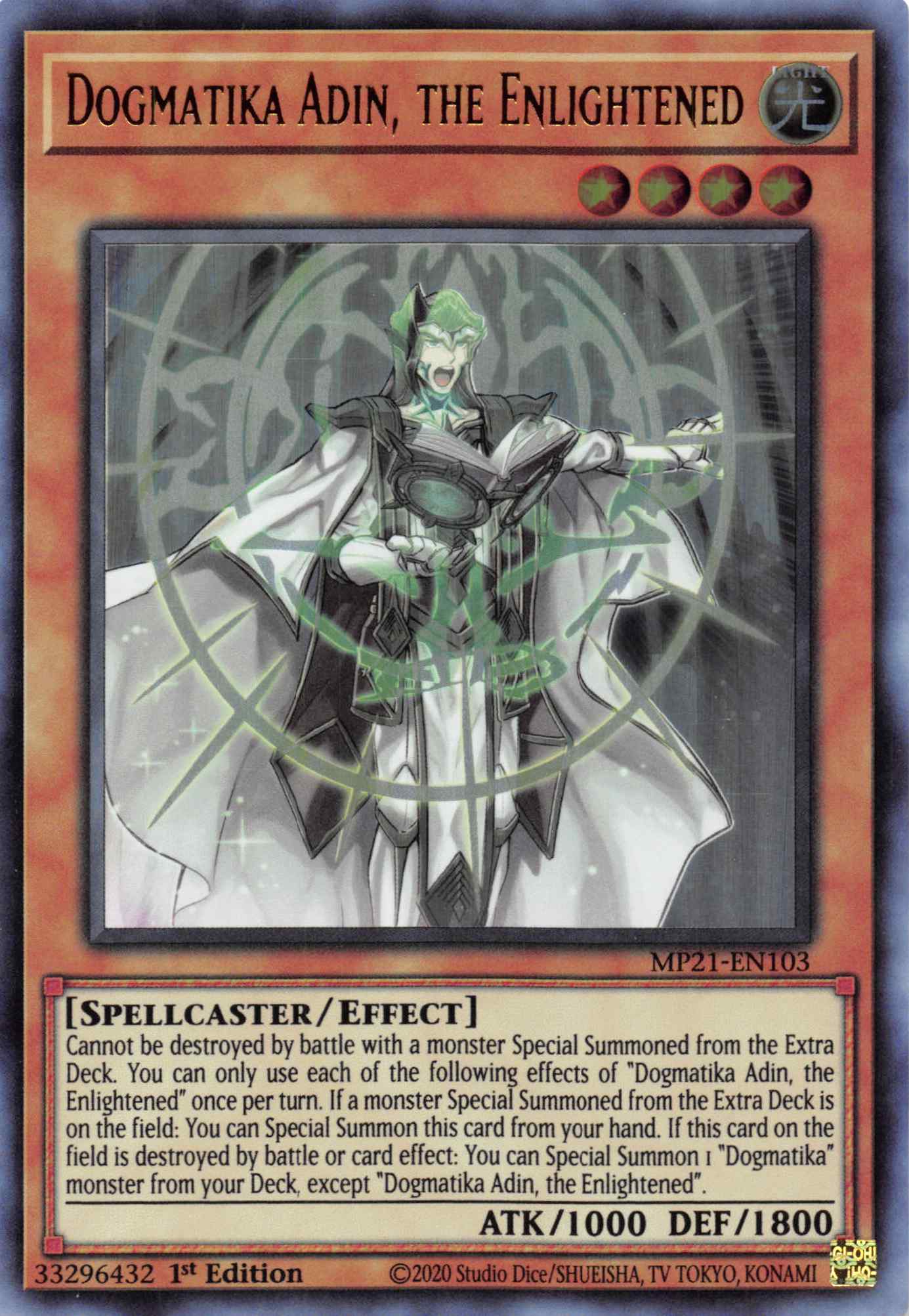 Dogmatika Adin, the Enlightened [MP21-EN103] Ultra Rare | Card Merchant Takapuna