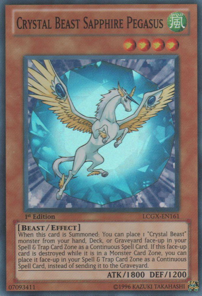 Crystal Beast Sapphire Pegasus [LCGX-EN161] Super Rare | Card Merchant Takapuna