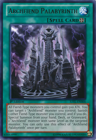 Archfiend Palabyrinth [JOTL-EN066] Rare | Card Merchant Takapuna