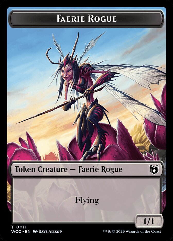 Faerie Rogue // Faerie (0011) Double-Sided Token [Wilds of Eldraine Commander Tokens] | Card Merchant Takapuna