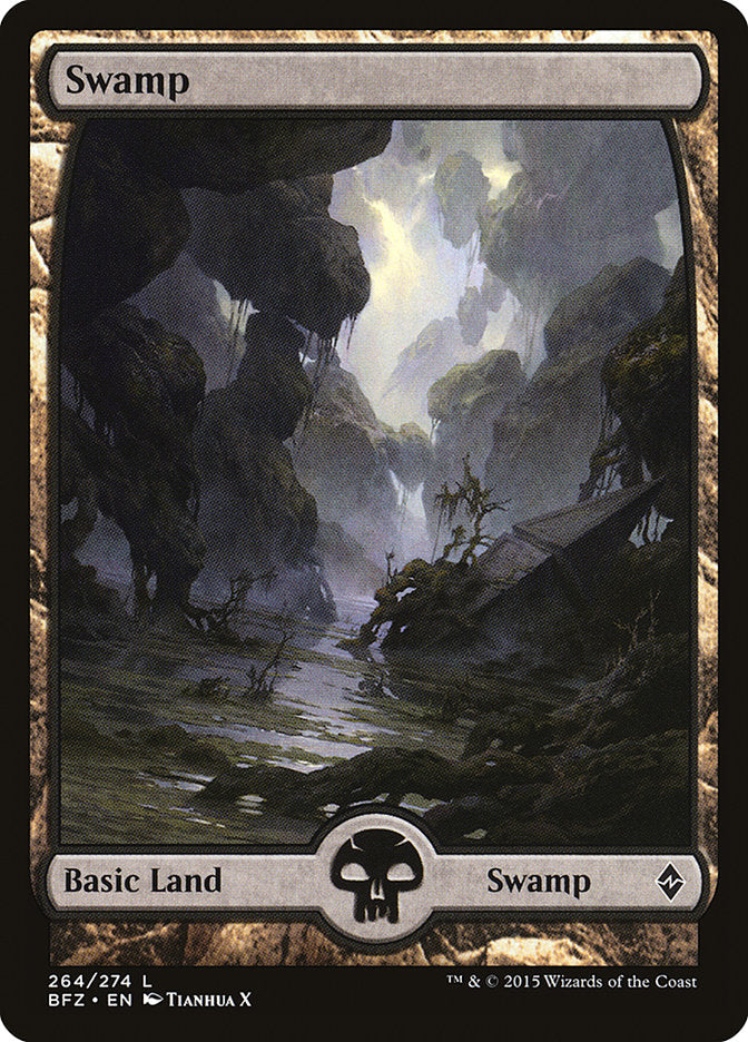 Swamp (264) (Full Art) [Battle for Zendikar] | Card Merchant Takapuna