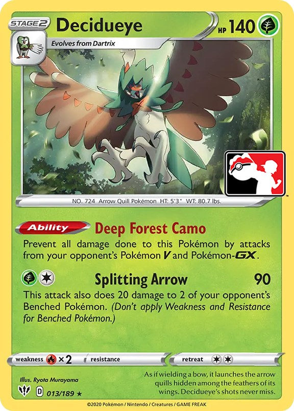 Decidueye (013/189) [Prize Pack Series One] | Card Merchant Takapuna