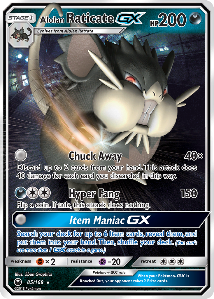 Alolan Raticate GX (85/168) [Sun & Moon: Celestial Storm] | Card Merchant Takapuna