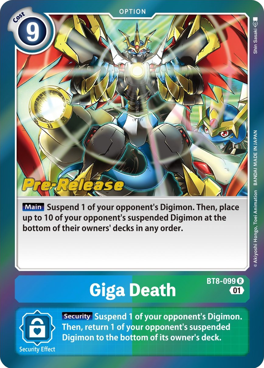 Giga Death [BT8-099] [New Awakening Pre-Release Cards] | Card Merchant Takapuna