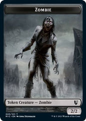 Zombie // Zombie Double-Sided Token (005 MIC/005 MID) [Innistrad: Midnight Hunt Commander Tokens] | Card Merchant Takapuna