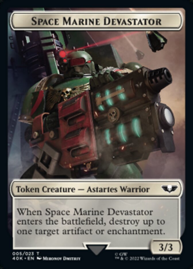 Soldier (002) // Space Marine Devastator Double-Sided Token [Warhammer 40,000 Tokens] | Card Merchant Takapuna