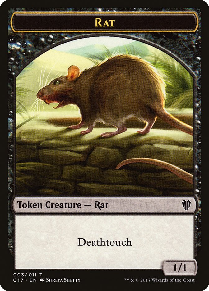 Cat Warrior (008) // Rat (003) Double-Sided Token [Commander 2017 Tokens] | Card Merchant Takapuna