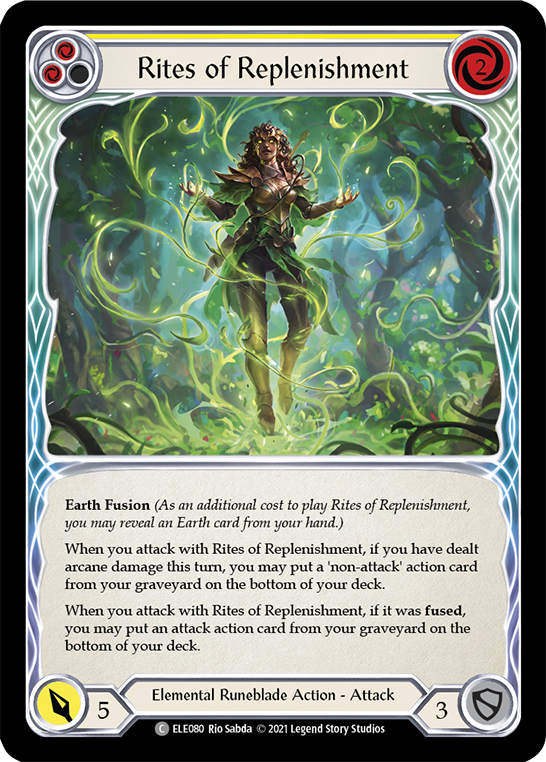 Rites of Replenishment (Yellow) [ELE080] (Tales of Aria)  1st Edition Normal | Card Merchant Takapuna