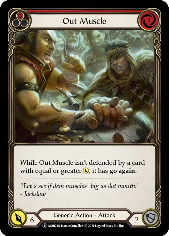 Out Muscle (Red) [U-MON248-RF] (Monarch Unlimited)  Unlimited Rainbow Foil | Card Merchant Takapuna