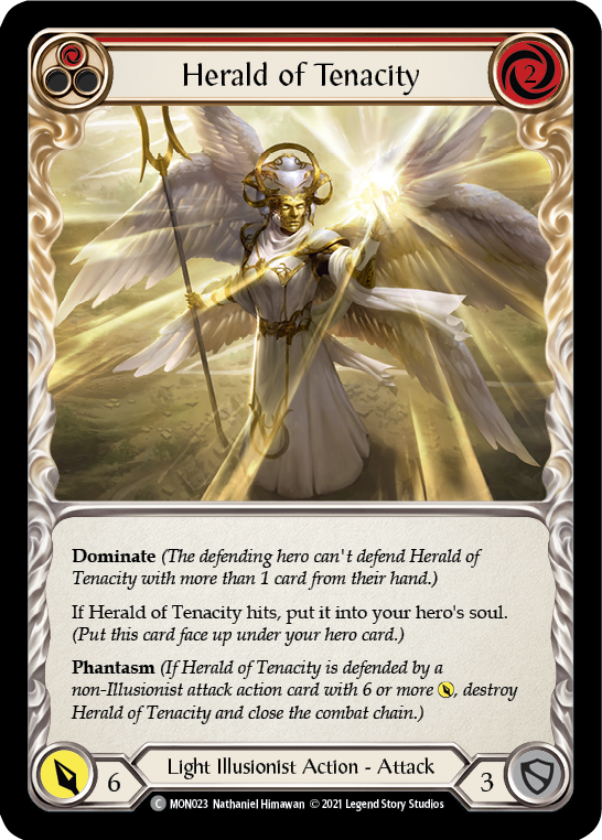 Herald of Tenacity (Red) [MON023] (Monarch)  1st Edition Normal | Card Merchant Takapuna