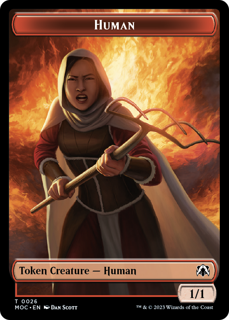 Squid // Human (26) Double-Sided Token [March of the Machine Commander Tokens] | Card Merchant Takapuna