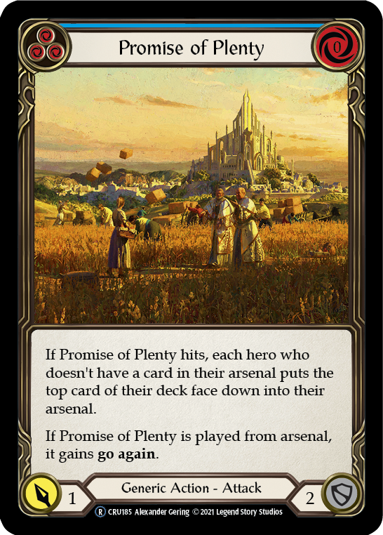 Promise of Plenty (Blue) [U-CRU185] (Crucible of War Unlimited)  Unlimited Rainbow Foil | Card Merchant Takapuna