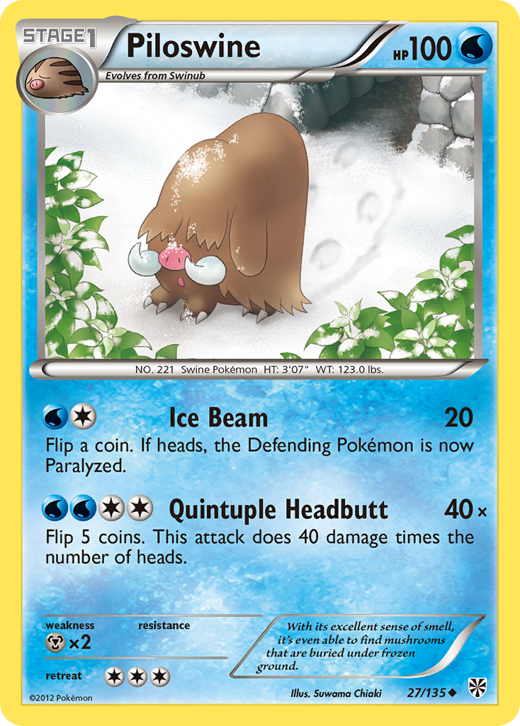 Piloswine (27/135) [Black & White: Plasma Storm] | Card Merchant Takapuna