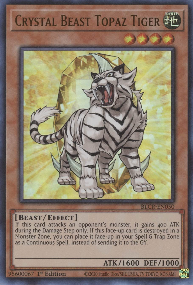 Crystal Beast Topaz Tiger [BLCR-EN050] Ultra Rare | Card Merchant Takapuna