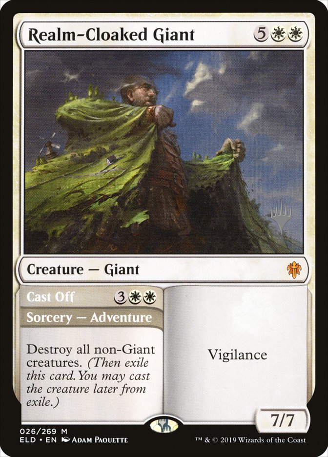 Realm-Cloaked Giant // Cast Off (Promo Pack) [Throne of Eldraine Promos] | Card Merchant Takapuna