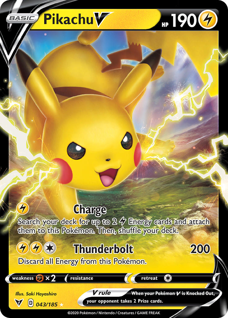 Pikachu V (043/185) [Sword & Shield: Vivid Voltage] | Card Merchant Takapuna