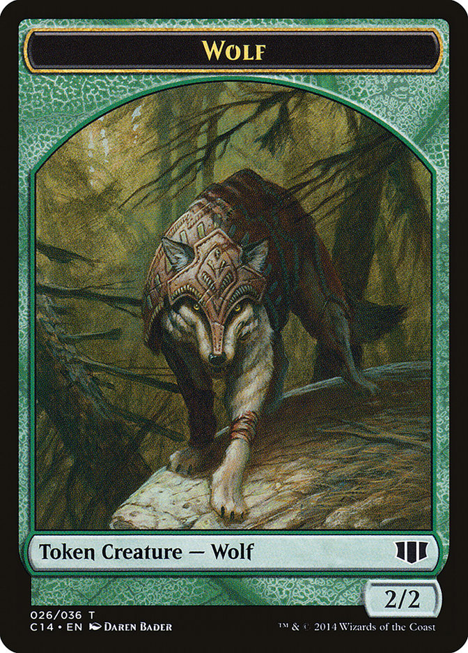 Treefolk // Wolf Double-Sided Token [Commander 2014 Tokens] | Card Merchant Takapuna