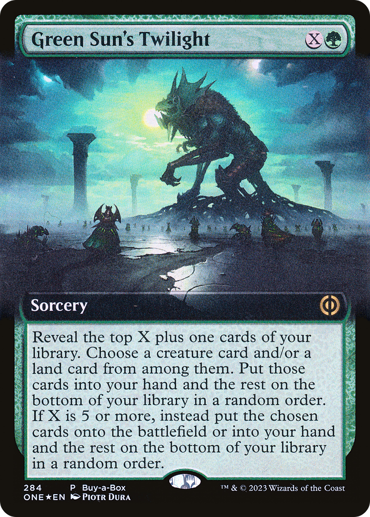 Green Sun's Twilight (Buy-A-Box) (Extended Art) [Phyrexia: All Will Be One] | Card Merchant Takapuna