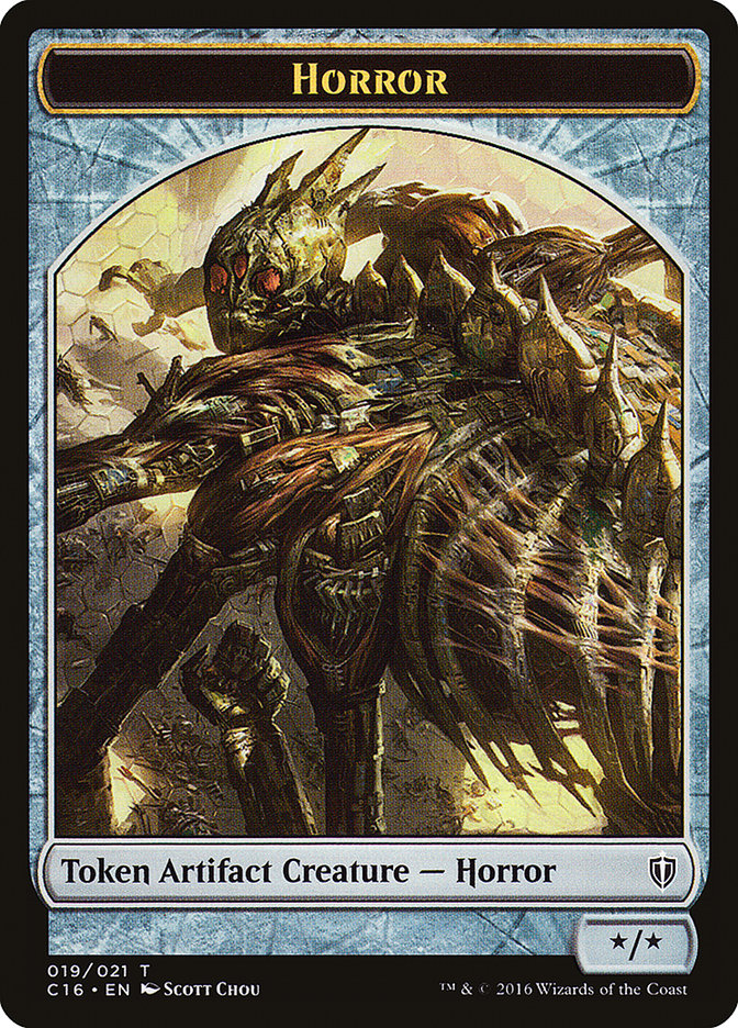 Horror // Thopter Double-Sided Token [Commander 2016 Tokens] | Card Merchant Takapuna