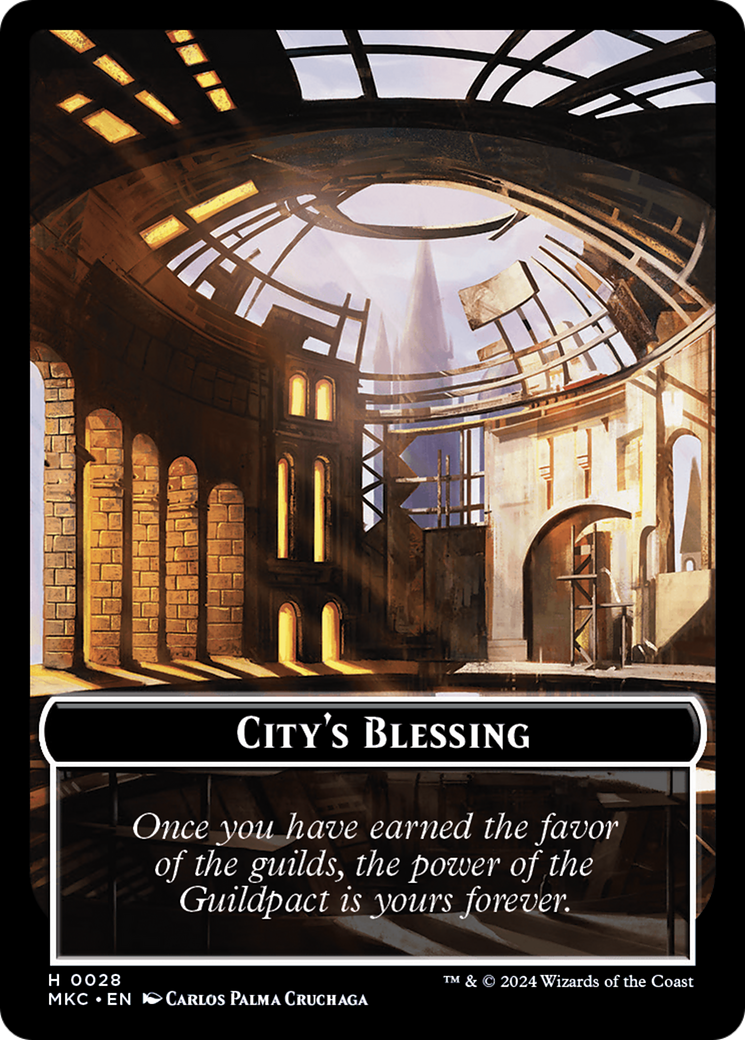 City's Blessing // Zombie Double-Sided Token [Murders at Karlov Manor Commander Tokens] | Card Merchant Takapuna