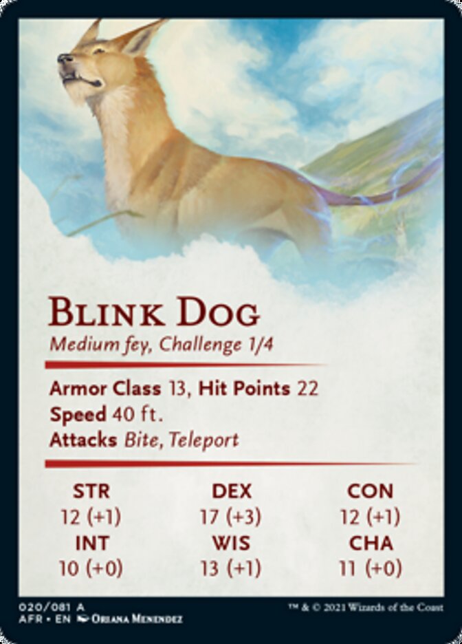 Blink Dog Art Card [Dungeons & Dragons: Adventures in the Forgotten Realms Art Series] | Card Merchant Takapuna