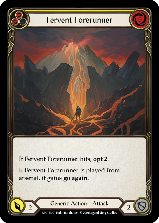 Fervent Forerunner (Yellow) [ARC183-C] (Arcane Rising)  1st Edition Rainbow Foil | Card Merchant Takapuna