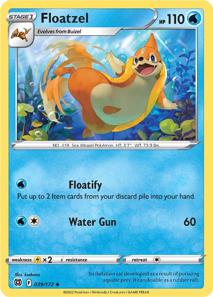 Floatzel (039/172) [Sword & Shield: Brilliant Stars] | Card Merchant Takapuna