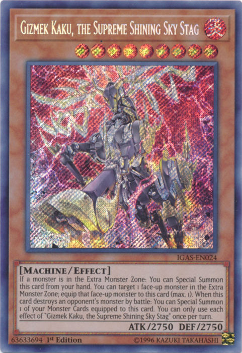 Gizmek Kaku, the Supreme Shining Sky Stag [IGAS-EN024] Secret Rare | Card Merchant Takapuna