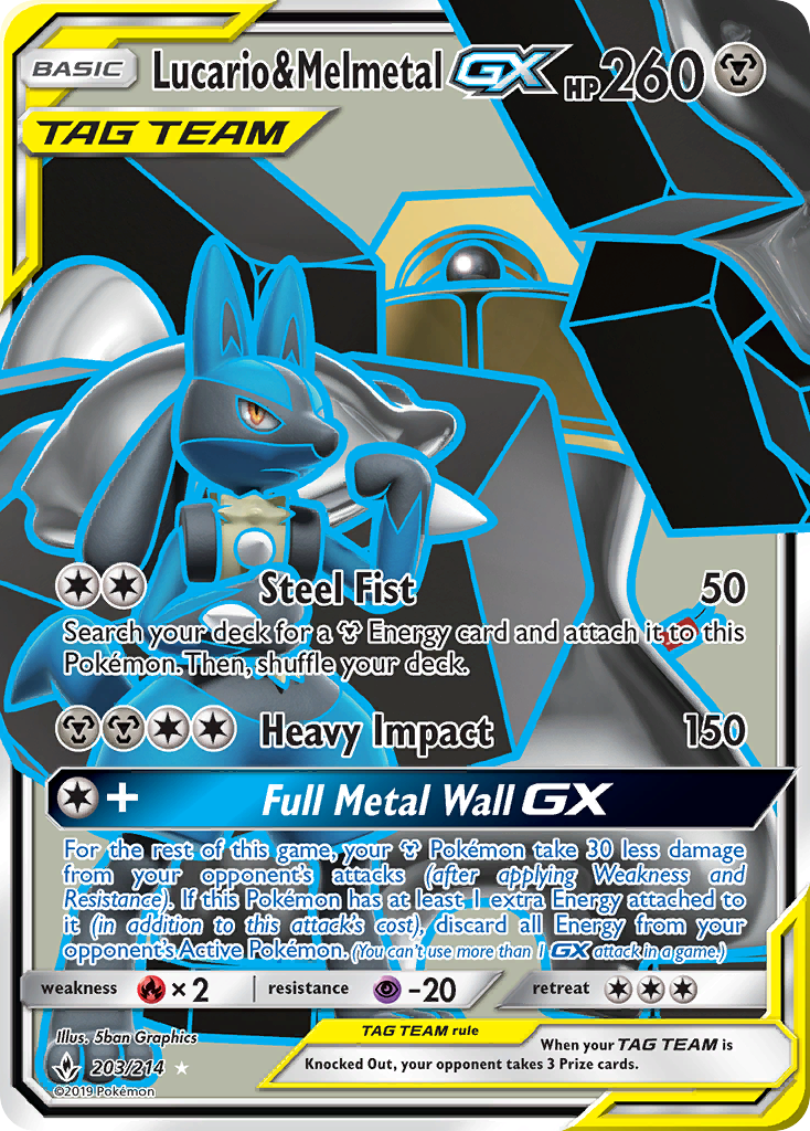 Lucario & Melmetal GX (203/214) [Sun & Moon: Unbroken Bonds] | Card Merchant Takapuna