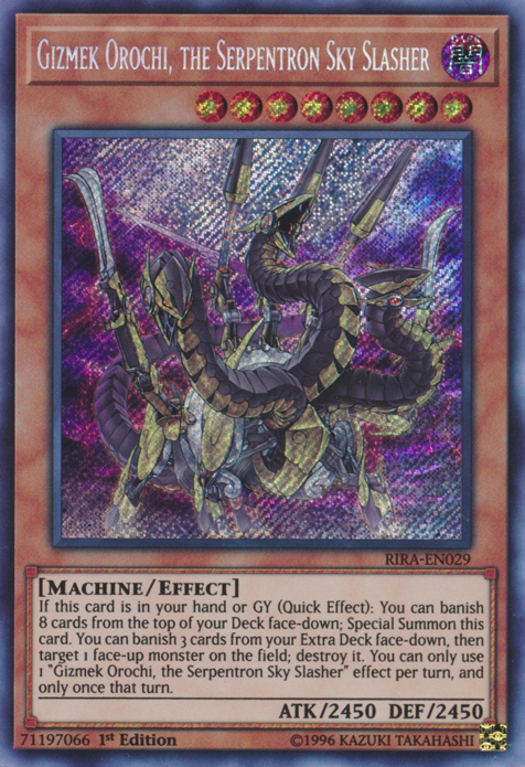 Gizmek Orochi, the Serpentron Sky Slasher [RIRA-EN029] Secret Rare | Card Merchant Takapuna